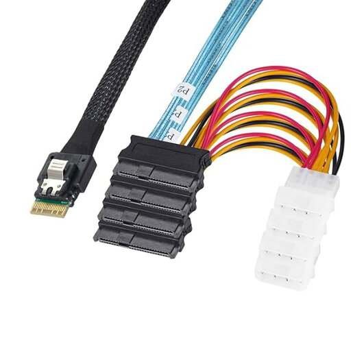 CY SFF-8654 4i 38ピン スリムライン SAS 4.0 ホスト - 4 SAS 29ピン SFF-8482 ターゲット ハードディスク ファンアウト RAID ケーブル CY SFF-8654 4i 38ピン スリムライン SAS 4.0 ホスト - 4 SAS 29ピン SFF-8482 ターゲット ハードディスク ファンアウト RAID ケーブル