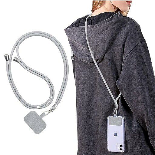 スマホストラップ ネックストラップ 携帯ストラップ ナイロン製 首掛けストラップ 肩掛けストラップ 長さ調整可能 紛失/落下防止 忘れ物防止 軽量 耐久性強化版 (ライトグレー) スマホストラップ ネックストラップ 携帯ストラップ ナイロン製 首掛けストラップ 肩掛けストラップ 長さ調整可能 紛失/落下防止 忘れ物防止 軽量 耐久性強化版 (ライトグレー)