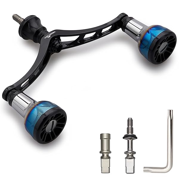 98/110mm リール ハンドル シマノ(Shimano) ダイワ(DAIWA) 通用 スピニングリール用 Arch Engine Series (110mm - ブラック) (919)