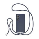 対応 Samsung Galaxy S24/S25 用の ケース シリコン 調節可能なケース 肩がけ 首掛け 紐付き ストラップホール付き 薄型 軽量 耐衝撃 カバ- 落下防止 紛失防止 ショルダー バンパー - ダークブルー