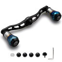 V2.0 90mm/105mm/115mm ベイト リール ハンドル シマノ(shimano) ダイワ(daiwa) アブガルシア(abu) 通用 ベイトリール 用 航空アルミ製 Aurora Series (V2.0-105mm - ブラック) ((4)