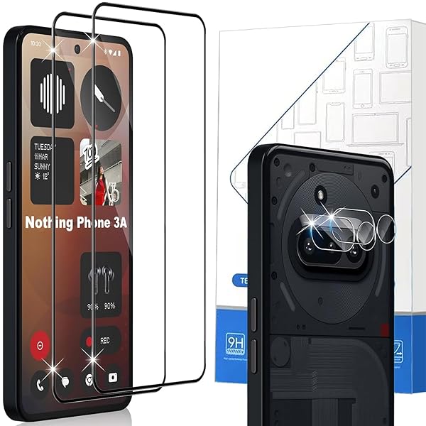 対応 Nothing Phone 3a ガラスフイルム【2* フィルム + 2* レンズ保護フィルム 】耐衝撃・硬度9H 全面保護 気泡レス 自動吸着 貼りやすい 超鮮明な画質 高光沢 目に優しい 指紋防止 飛散防止 スクラッチ防止 ナッシングフォン