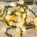 3m20輪の花 ムード作り! バラライト LEDイルミネーションライト ロマンチック 花 バラライト USB給電式 バレンタイン 結婚式 プロポーズ 室内屋外 新年 店舗飾り おしゃれ (白+緑葉)
