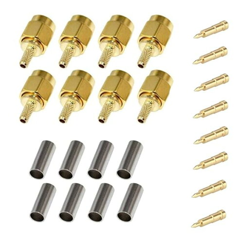 8セット SMAオスコネクタ 50Ohm 圧着タイプ LMR100?RG316?RG174?RG188など対応 ケーブル用 8セット SMAオスコネクタ 50Ohm 圧着タイプ LMR100?RG316?RG174?RG188など対応 ケーブル用