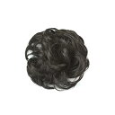 お団子ウィッグ ポイントウィッグ エクステ ヘアピースゴムバンド付き エクステンション 髪飾り 結婚式 二次会 デート パーティ (1pc ブラック)