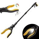 マジックハンド つかみ棒 お助けハンド ロングハンド LEDライト付き 折りたたみ式 80CM 耐荷重3kg アルミ合金&ABS 先端向き変更可能 マグネット付...