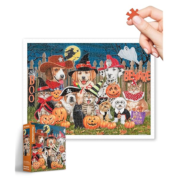 ピースリラックス 1200ピース プラ製ジグソーパズル【William Vanderdasson＿ ハロウィンのいたずらっ犬たち】(45X59cm)大人向け難しい 破片なし カチっとハマる[H3612]