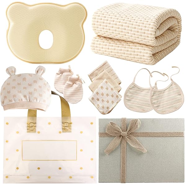 出産祝い 女の子 男の子 オーガニックコットン11点セット 新生児ギフトセット 柔らか 可愛い ギフトBOX付き (11点セット)