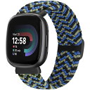 伸縮性のある編組バンド Fitbit Versa 3/Versa 4/Sense 2/Sense 女性男性、調整可能なストレッチ ナイロン ブレスレット ソロ ...