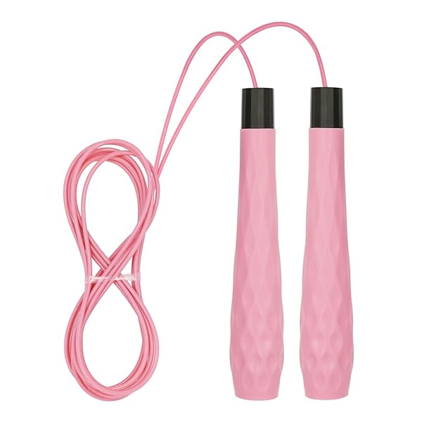 なわとび 子供用/ジュニア用 学校用縄跳び 小学生 長さ調整 (ABR06J-ピンク)