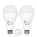 防災電球 蓄電型LED電球 E26口金 8W 800lm 60W形相当 約4.5時間点灯可能 昼光色 6500K 調光不可 停電時自動点灯ライト 停電しても消えない電球 スイッチ付き 充電式 ランタン 地震対策 台風対策 停電対策、2個入