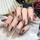 ネイルチップ ミディアム 24枚入り ネイルチップ ショート 人気 和風 かわいい シンプル おしゃれ つけ爪 ショート 春夏 花嫁ネイル 光沢 成人式 入学式 卒業式 結婚式パーティー ネイル チップ秋冬 ツールキット付属(#YDK-107)