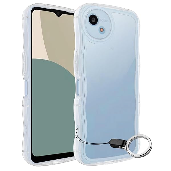 AQUOS wish4 ケース クリア ウェーブ SH-52E TPU波状のバンパー 透明 スマホケース かわいい うねうね アクオス ウィッシュ4 SH-52E ウェーブ デザイン 可愛い 韓国 女性用 薄型 人気 おしゃれ 耐衝撃 AQUOS w