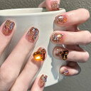 ネイルチップ ミディアム 24枚入り ネイルチップ ショート 人気 和風 かわいい シンプル おしゃれ つけ爪 ショート 春夏 花嫁ネイル 光沢 成人式 入学式 卒業式 結婚式パーティー ネイル チップ秋冬 ツールキット付属(#DDC-129)
