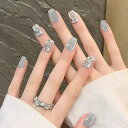 ネイルチップ ミディアム 24枚入り ネイルチップ ショート 人気 和風 かわいい シンプル おしゃれ つけ爪 ショート 春夏 花嫁ネイル 光沢 成人式 入学式 卒業式 結婚式パーティー ネイル チップ秋冬 ツールキット付属(#DFL215)