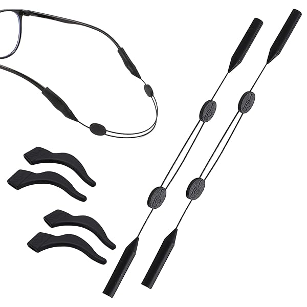 【2+4セット】メガネずれ落ち防止 メガネ ストラップ 眼鏡ずれ落ち防止バンド メガネバンド ズレ防止 メガネバンド スポーツメガネストラップ 調節可能 子供・大人兼用 痛くない めがねストッパー めがね固定 (35cm)