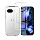 【1枚セットガラスフィルム+1個ケース TPU】For Pixel 9A 用の 強化ガラスフィルム ピクセル9a 用の液晶保護フィルム 採用 高透過率 薄型 硬度9H 飛散防止処理 Pixel 9A 専用クリア ソフト シリコン TPU 保護ケース