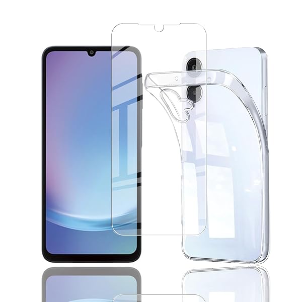 【1枚セットガラスフィルム+1個ケース TPU】For Galaxy A25 5G SC-53F SCG33 用の 強化ガラスフィルム Galaxy A25 5G SC-53F SCG33 用の液晶保護フィルム 採用 高透過率 薄型 硬度9H 飛散防