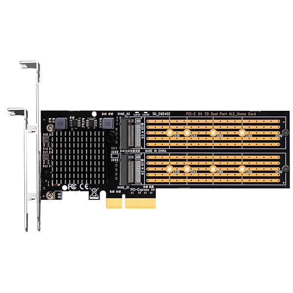 PA20 2ポート M.2 NVMe - PCIe 3.0 X4変換 拡張カード、PCIe分岐機能対応、M.2 NVMe SSD Soft-RAID対応、22110/2280/2260/2242/2230サイズ対応