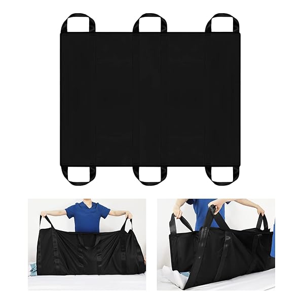 移乗シート 6ハンドル付き担架 一人用/二人用介護リフト 患者/高齢者移動サポート 負担減る 持ち運び可..