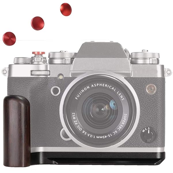 Fujifilm X-T3用ハンドグリップメタル黒檀木材 GP-XT3