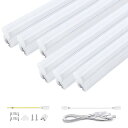 明るく節電 器具一体型 LED蛍光灯 20W形 57cm T5 直管 昼光色 高輝度1350LM 9.5W 蛍光管 AC85-265V 180°広配光 低発熱 低ノイズ 耐高温 チラツキなし 照明器具 10本連結可 1.8m電源コード 配線工事不要取
