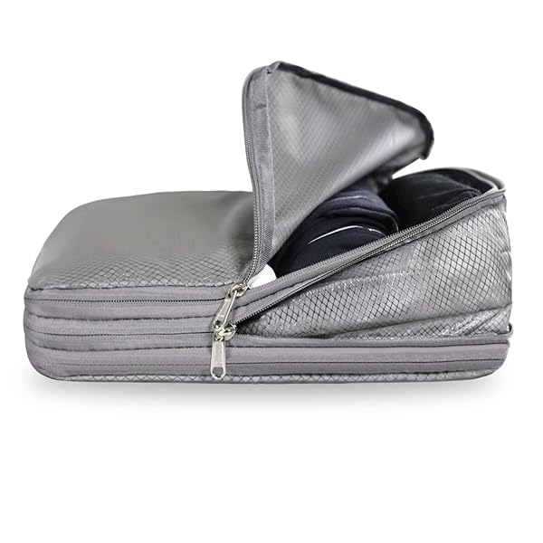 旅行用圧縮袋 トラベルポーチ ファスナー圧縮で衣類スペース節約 乾湿分離 軽量 衣類収納 出張 旅行