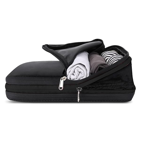 旅行用圧縮袋 トラベルポーチ ファスナー圧縮で衣類スペース節約 乾湿分離 軽量 衣類収納 出張 旅行