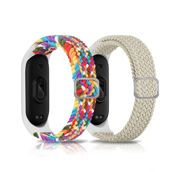 バンド Xiaomi Smart Band 7/6/5 /Xiaomi Mi Band 7/6/5 対応 ナイロン【2枚セット】 バンド 編み込み スポーツ用 Xiaomi Smart Band 7/6/5 (Xiaomi Mi Band 7/6/5