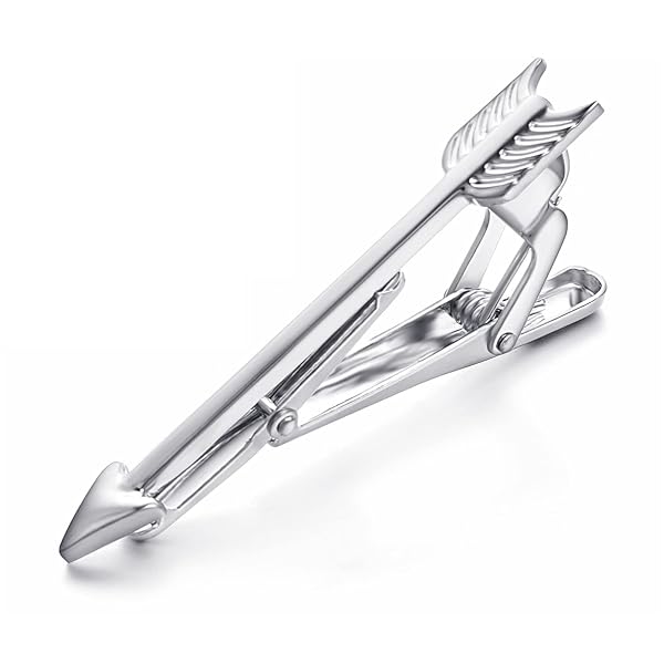 おしゃれ ネクタイピン 矢 おもしろ ネクタイ 飾り メンズ ネクタイぴん かわいい 成人式記念日 ユニーク(シルバー 矢印)