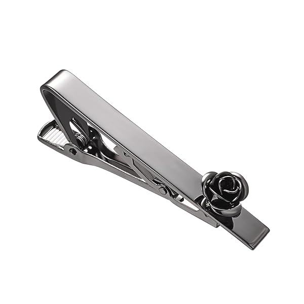 薔薇 ネクタイピン メンズ ブラック タイピン 面白い バラ 人気ネクタイピン プレゼント