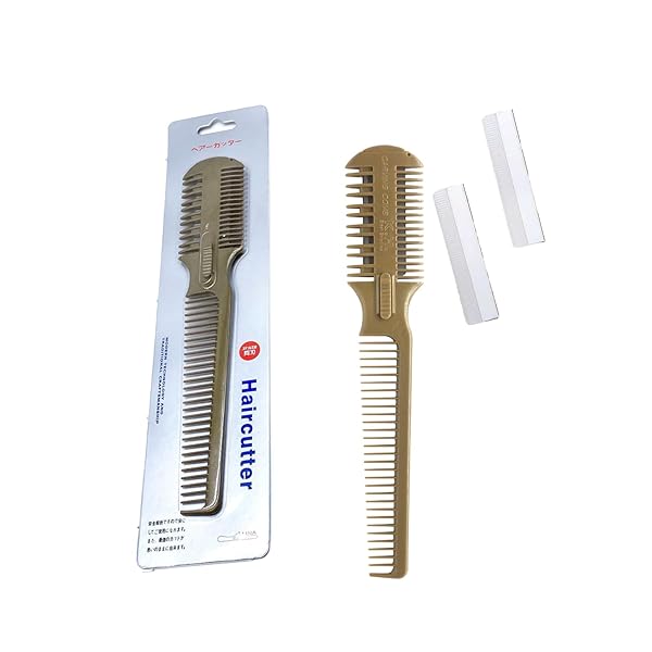 ヘアカッター 枝毛カッター すきかみそり 髪の毛 ヘアトリマー クシ型 すきばさみ セルフカット 前髪 ..