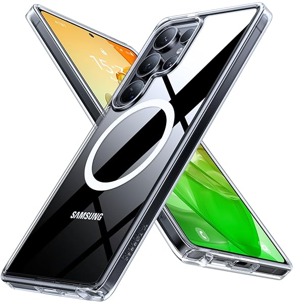 【高級透明感・極限黄変防止】 Galaxy S25 Ultra 用 ケース クリア 高精密Magsafe対応 マグネット搭載 耐衝撃 黄ばみなし ワイヤレス充電 クリア