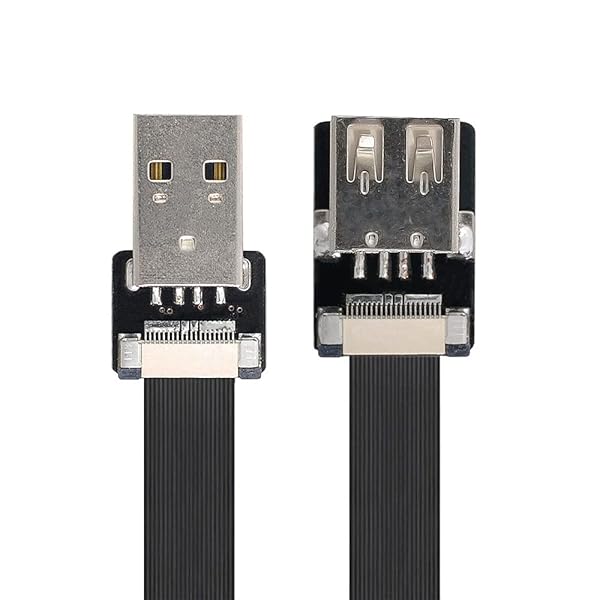 0.2M USB 2.0 Type-A オス - メス延長データフラットスリムFPCケーブル FPV & ディスク & スキャナー&プリンター用