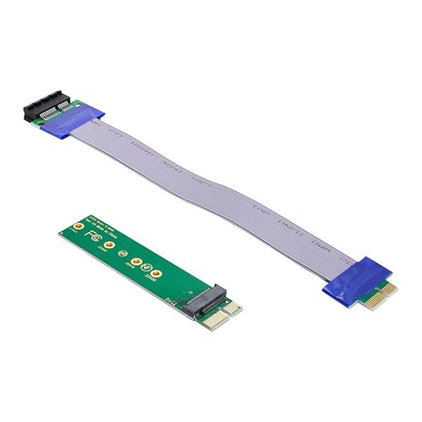 NGFF M-Key NVME AHCI SSD - PCI-E 3.0 1 x 1 垂直アダプター ケーブルオス-メス延長付き
