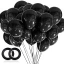 100個 ブラック風船 誕生日 パーティ飾り付けバルーン お祭り イベント 飾り 卒業 開店 記念日 結婚式 お祝いバルーン 天然ゴム環境にやさしい誕生日パーティ風船 新年の風船 X2BK