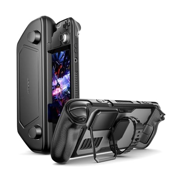 PC0104 ModCase Steamデッキ対応、Steamデッキ対応ケースは取り外し可能なフロントシェル、ボディ保護シェル、メタルブラケットとストラップを含...