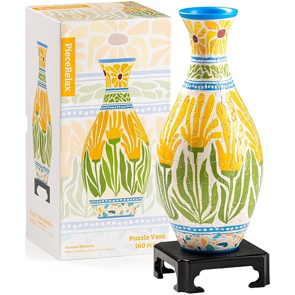 ピースリラックス 160ピース 3D立体花瓶パズル【咲いた夏花】(11X11x24cm)生け花 水栽培可能 プレゼン..