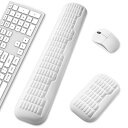 フルサイズキーボード&マウス リストレストセット – エルゴノミック3.0アップグレード 波形カーブサポート、快適サポート&疲労軽減、滑り止めベース、作業&ゲーミングに最適(アイボリー)