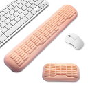 コンパクトキーボード&マウス リストレストセット – エルゴノミック3.0アップグレード 波形カーブサポート、快適サポート&疲労軽減、滑り止めベース、作業&ゲーミングに最適(ピンクベージュ)