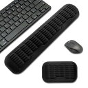 コンパクトキーボード&マウス リストレストセット – エルゴノミック3.0アップグレード 波形カーブサポート、快適サポート&疲労軽減、滑り止めベース、作業&ゲーミングに最適(ブラック)