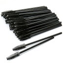 使い捨て まつげブラシ 100pcs 眉ブラシ スクリューブラシ アイメイク 睫毛エクステ用 持ち運びも簡単です 初心者の練習にも適しています 黒 パープル (ブラック)