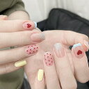 ネイルチップ ミディアム 24枚入り ネイルチップ ショート 人気 和風 かわいい シンプル おしゃれ つけ爪 ショート 春夏 花嫁ネイル 光沢 成人式 入学式 卒業式 結婚式パーティー ネイル チップ秋冬 ツールキット付属(#KDB157)