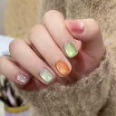 ネイルチップ ミディアム 24枚入り ネイルチップ ショート 人気 和風 かわいい シンプル おしゃれ つけ爪 ショート 春夏 花嫁ネイル 光沢 成人式 入学式 卒業式 結婚式パーティー ネイル チップ秋冬 ツールキット付属(#YQT199)