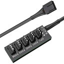 ファンケーブル 分岐 PWM 1-5分岐 3ピンと4ピンのファン対応 45cm PC ケース 冷却ファン クーラーファン 増設用 編組ケーブル