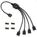 ARGBファン用電源ケーブル 4分岐ケーブル アドレサブルLED用5V3ピンARGBヘッダーコネクタ argb 分岐ケーブル 3ピン RGBファンやLEDテープ...