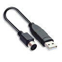 USB-PS/2変換コンバータ USB A (オス) -ミニDIN 6pin (メス)変換コンバータ PS/2接続キーボードとマウス USB2.0 変換ケーブル