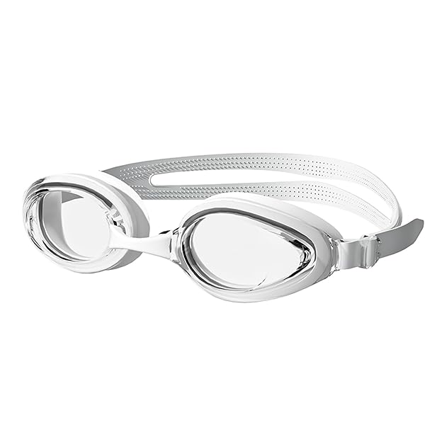 スイムゴーグル おおわく 高品位 防水 曇り止め ダイビングゴーグル 大人用 フィットネスモデル, 透明な白