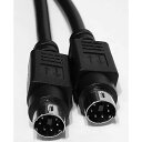 Mini-Din 6ピンオスブラックケーブル 6フィート