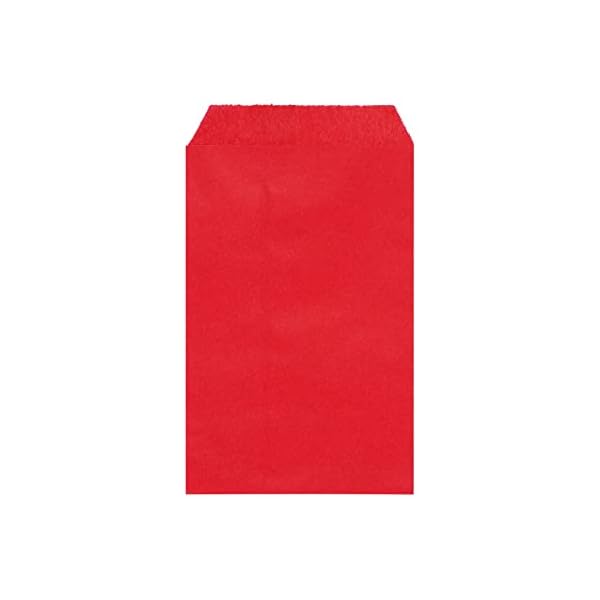 100枚入り ストロベリーレッド 耐油紙袋 大サイズ ギフト・プレゼント用 パーティー向け ラッピング用 17x20.3cm